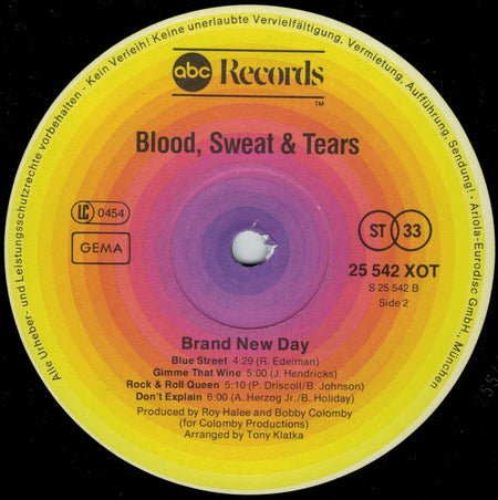 Blood Sweat And Tears* Featuring David Clayton-Thomas : Brand New Day (LP, Album)