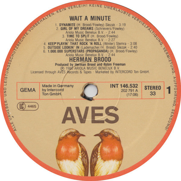 Herman Brood : Wait A Minute... (LP, Album)