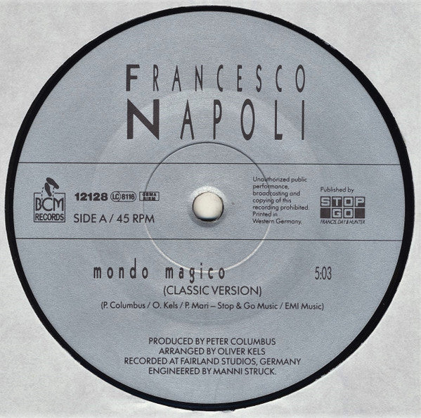 Francesco Napoli : Mondo Magico (12", Maxi)