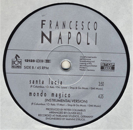 Francesco Napoli : Mondo Magico (12", Maxi)