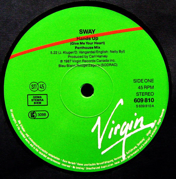 Sway (4) : Hands Up (Give Me Your Heart) (12")