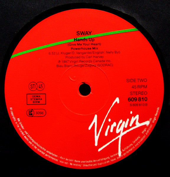 Sway (4) : Hands Up (Give Me Your Heart) (12")