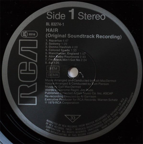 Galt MacDermot : Hair (Original Soundtrack Recording) (2xLP, Album, RE, RP)