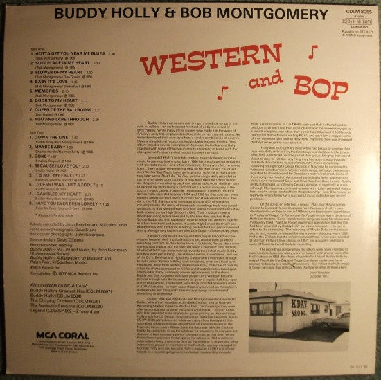 Buddy Holly And Bob Montgomery : Western And Bop (LP, Comp)