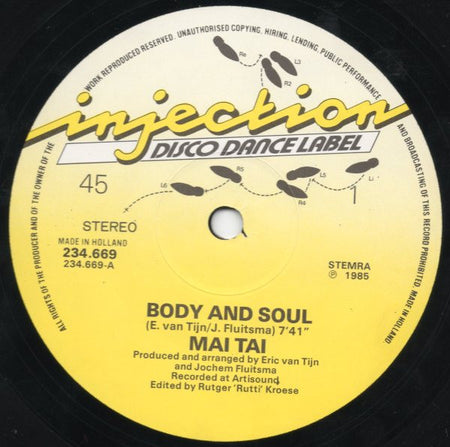 Mai Tai : Body And Soul (12", Maxi, RP)
