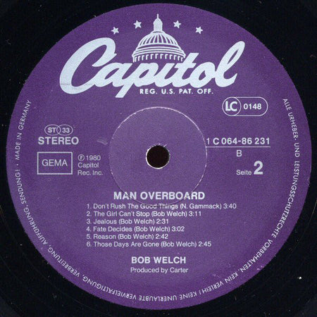 Bob Welch : Man Overboard (LP, Album)
