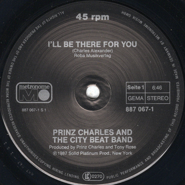 Prince Charles And The City Beat Band : I'll Be There For You (12")