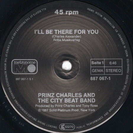 Prince Charles And The City Beat Band : I'll Be There For You (12")