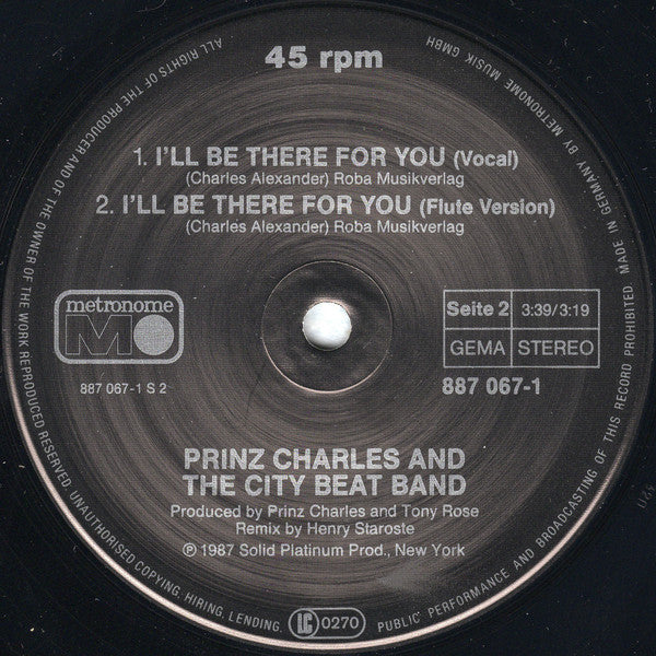 Prince Charles And The City Beat Band : I'll Be There For You (12")