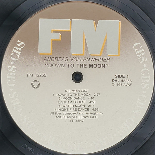Andreas Vollenweider : Down To The Moon (LP, Album, Car)