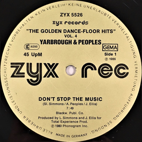 Yarbrough & Peoples / The Gap Band : The Golden Dance-Floor Hits Vol. 4 (12", Maxi)