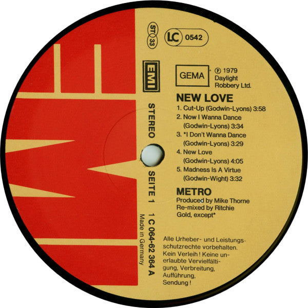 Metro (6) : New Love (LP, Album)