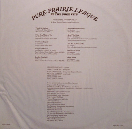 Pure Prairie League : If The Shoe Fits (LP, Album, Ind)