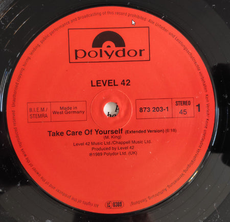 Level 42 : Take Care Of Yourself (12")