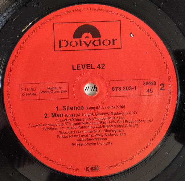 Level 42 : Take Care Of Yourself (12")