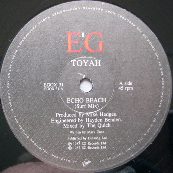 Toyah : Echo Beach (12", Single)