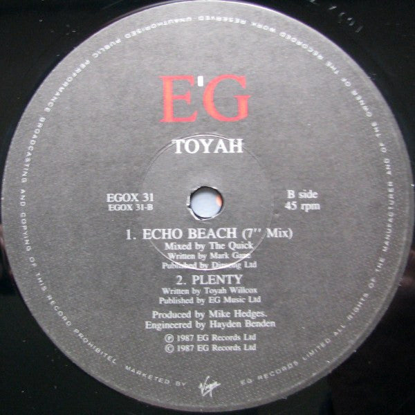 Toyah : Echo Beach (12", Single)