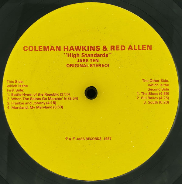 Coleman Hawkins & Henry "Red" Allen : Volume One "Warhorses" (LP, Album)