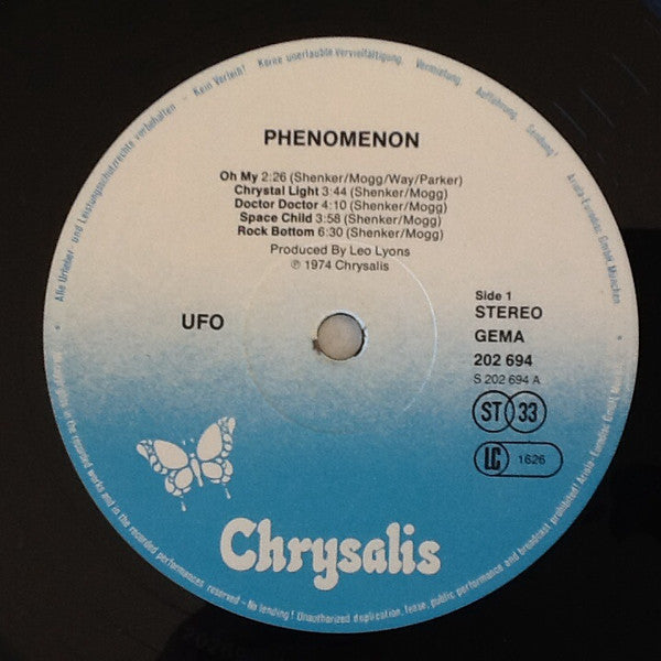 UFO (5) : Phenomenon (LP, Album, RE)