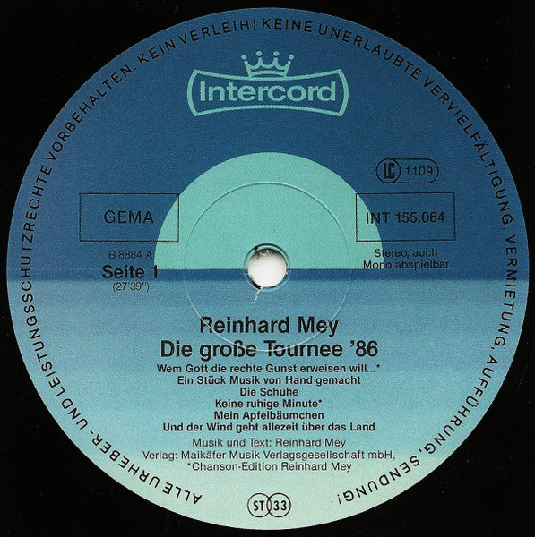 Reinhard Mey : Die Große Tournee '86 (2xLP, Album)