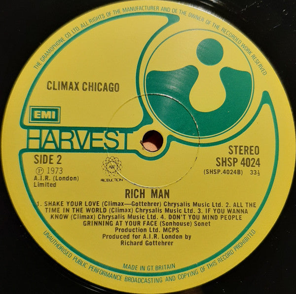 Climax Chicago* : Rich Man (LP, Album)