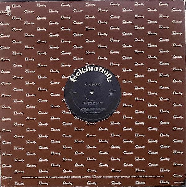 Gino Soccio : Remember (12")