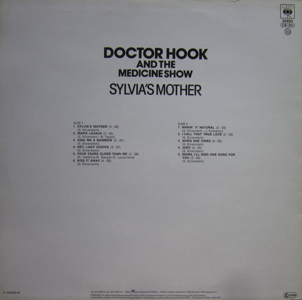 Dr. Hook & The Medicine Show : Sylvia's Mother (LP, Album, RE)