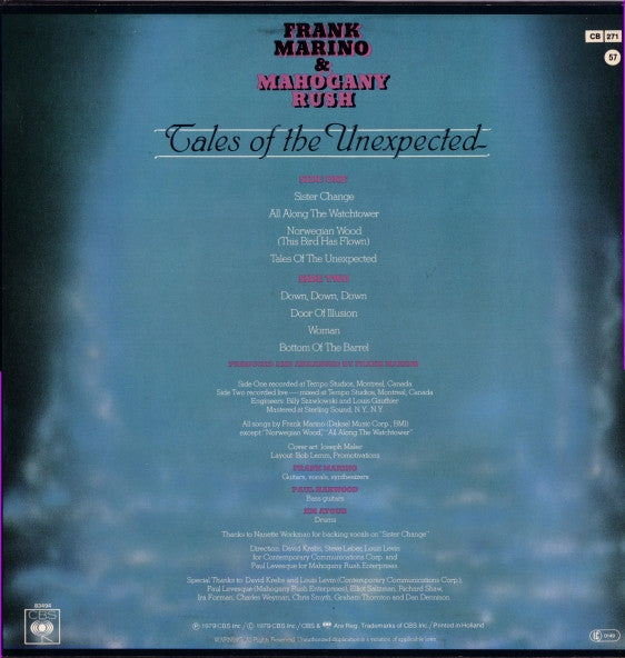 Frank Marino & Mahogany Rush : Tales Of The Unexpected (LP, Album)