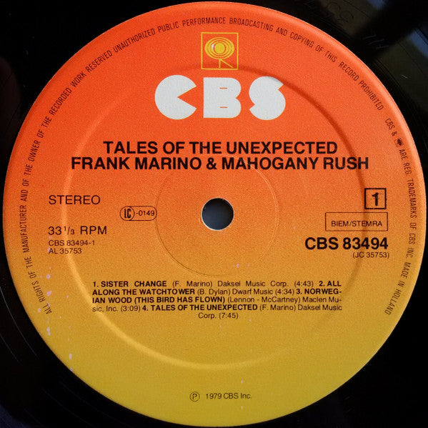 Frank Marino & Mahogany Rush : Tales Of The Unexpected (LP, Album)