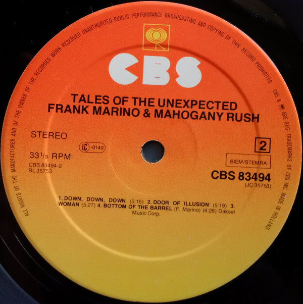Frank Marino & Mahogany Rush : Tales Of The Unexpected (LP, Album)