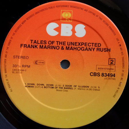 Frank Marino & Mahogany Rush : Tales Of The Unexpected (LP, Album)