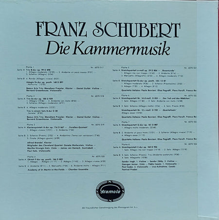 Franz Schubert : Die Kammermusik (8xLP + Box)