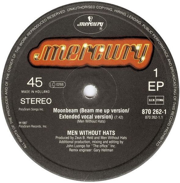 Men Without Hats : Moonbeam (12", EP, Single)