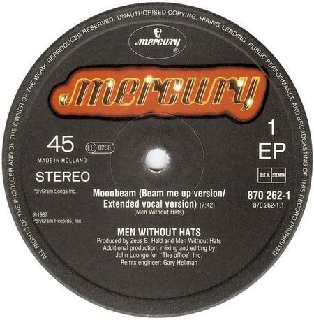 Men Without Hats : Moonbeam (12", EP, Single)