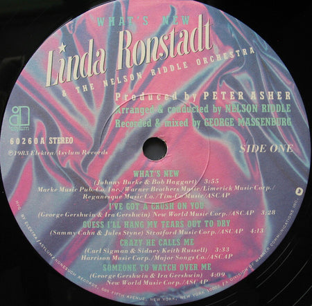 Linda Ronstadt & Nelson Riddle And His Orchestra : What's New (LP, Album, All)