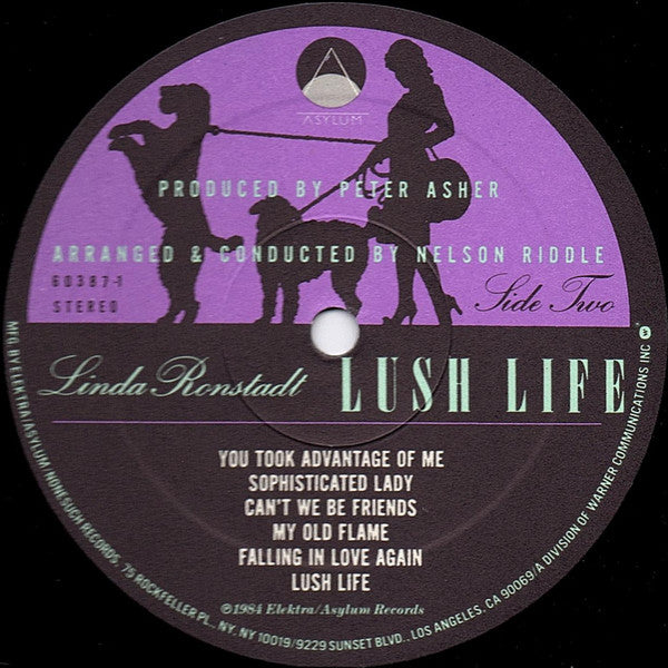 Linda Ronstadt With Nelson Riddle And His Orchestra : Lush Life (LP, Album, Spe)