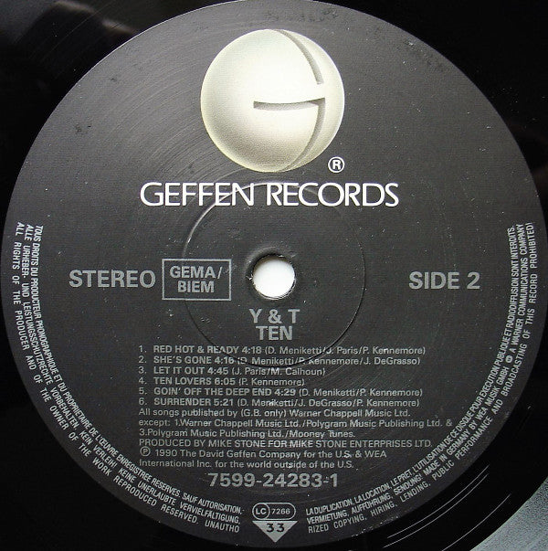 Y & T : Ten (LP, Album)