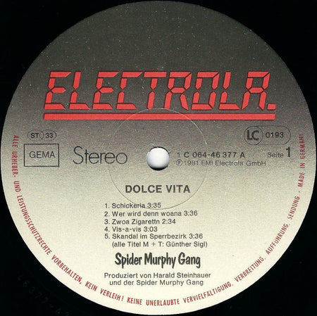 Spider Murphy Gang : Dolce Vita (LP, Album)