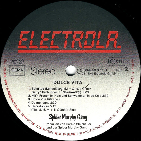 Spider Murphy Gang : Dolce Vita (LP, Album)