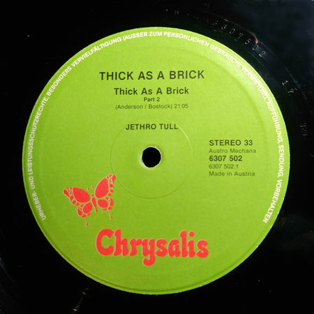 Jethro Tull : Thick As A Brick (LP, Album, M/Print, RE, New)