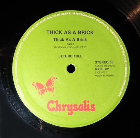 Jethro Tull : Thick As A Brick (LP, Album, M/Print, RE, New)