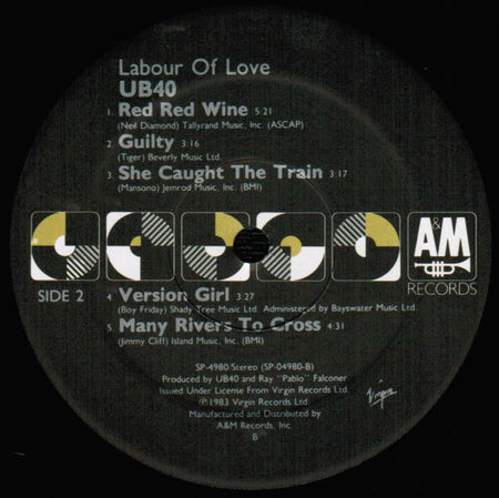UB40 : Labour Of Love (LP, Album, RE, RM, RP, EMW)