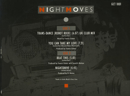 Night Moves : Trans-Dance (Robot Rock) / You Can Take My Love (12", Maxi)