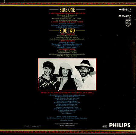 Al Di Meola / John McLaughlin / Paco De Lucía : Friday Night In San Francisco (LP, Album)