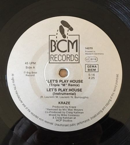 Kraze : Let's Play House (Triple M Remix) (12")