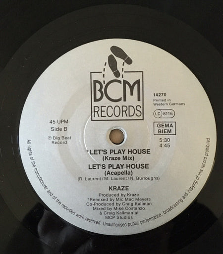 Kraze : Let's Play House (Triple M Remix) (12")