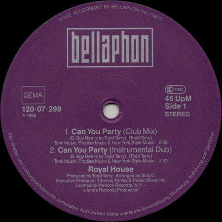 Royal House : Can You Party (Todd Terry's B.Boy Remix) (12")