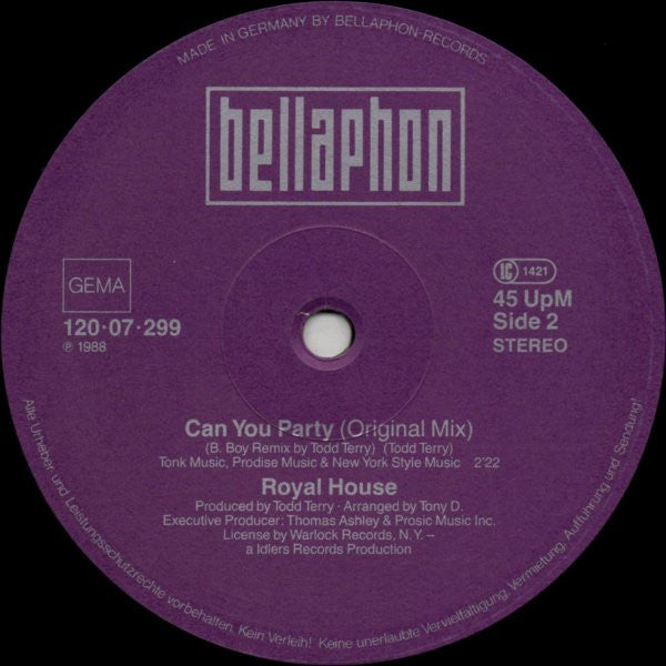Royal House : Can You Party (Todd Terry's B.Boy Remix) (12")