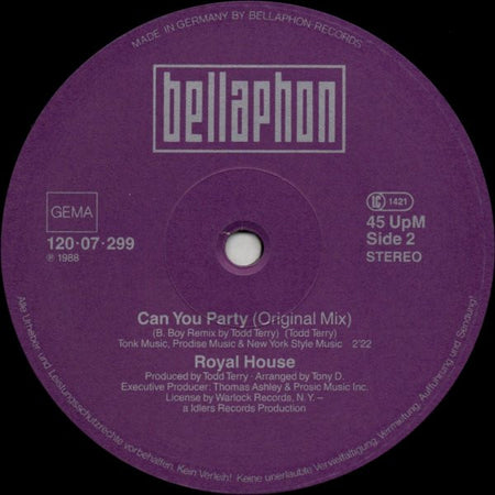 Royal House : Can You Party (Todd Terry's B.Boy Remix) (12")