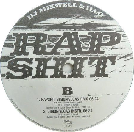 DJ Mixwell & Illo* : Rapshit (12", Single)